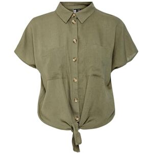 PIECES Pcpia Ss Tie Shirt Noos, Djupt ljus grön, XS PIECES Pcpia Ss Tie Shirt Noos, Djupt ljus grön, XS