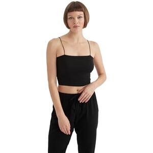 DeFacto Damcrop toppar, linne, sporttoppar, damer, trendiga damtoppar för sportiga stilar, mångsidigt kombinerbar, damtopp, svart, S DeFacto Damcrop toppar, linne, sporttoppar, damer, trendiga damtoppar för sportiga stilar, mångsidigt kombinerbar, damtopp, svart, S