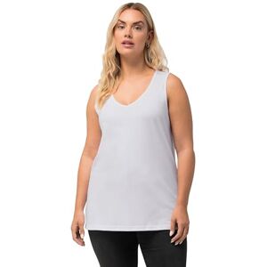 Ulla Popken damer stora storlekar plus size topp, V-hals, klassisk, ärmlös 724584, Snövit, 54-56 Ulla Popken damer stora storlekar plus size topp, V-hals, klassisk, ärmlös 724584, Snövit, 54-56
