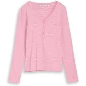 TOM TAILOR Denim 1050836 långärmad T-shirt, 40052-ränder rosa och vit, XL dam TOM TAILOR Denim 1050836 långärmad T-shirt, 40052-ränder rosa och vit, XL dam
