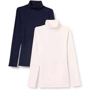 Amazon Essentials dam slim-fit lager långärmad stickad ribbad polotröja topp (finns i plusstorlek), paket med 2, marinblå/vit, Large Amazon Essentials dam slim-fit lager långärmad stickad ribbad polotröja topp (finns i plusstorlek), paket med 2, marinblå/vit, Large
