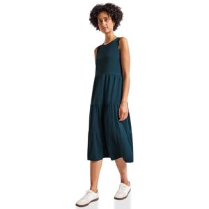 Street One Jersey-klänning för kvinnor med volanger, Tide Blue, 44 Street One Jersey-klänning för kvinnor med volanger, Tide Blue, 44