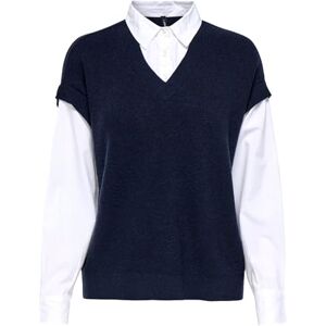 ONLY Onlpayson Ls Polo Mix Vest KNT, natthimmel, S ONLY Onlpayson Ls Polo Mix Vest KNT, natthimmel, S