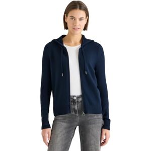 Cecil Mysig kofta med huvtröja djup denim blå melange XL Cecil Mysig kofta med huvtröja djup denim blå melange XL