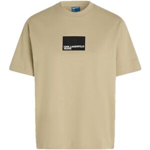 KARL LAGERFELD JEANS , kvinnor, regular kortärmad box-logotyp te, normal passform, twill, S, Beige, S KARL LAGERFELD JEANS , kvinnor, regular kortärmad box-logotyp te, normal passform, twill, S, Beige, S