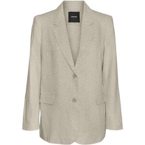 VERO MODA Vmmindy Ls Loose Linen Blazer Mix Noos, Havregryn, 40 VERO MODA Vmmindy Ls Loose Linen Blazer Mix Noos, Havregryn, 40