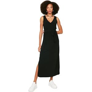 Trendyol Dam mini A-linje normal stickad klänning, Svart, M Trendyol Dam mini A-linje normal stickad klänning, Svart, M
