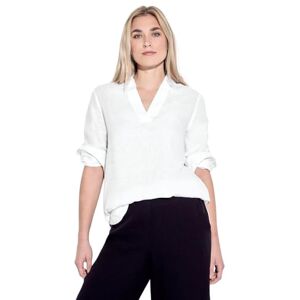 Cecil dam linne_solid lång blus, Vit, L Cecil dam linne_solid lång blus, Vit, L