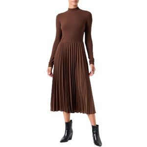 Tommy Hilfiger Dam Rib Mix F&F veckad klänning LS WW0WW44176 andra klänningar, arv brun, XL, Brun (äldre brun), XL Tommy Hilfiger Dam Rib Mix F&F veckad klänning LS WW0WW44176 andra klänningar, arv brun, XL, Brun (äldre brun), XL