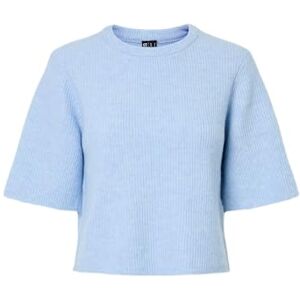 PIECES Pcsilly Ss O-Neck Knit Noos Bc, Kashmirblå, XS PIECES Pcsilly Ss O-Neck Knit Noos Bc, Kashmirblå, XS