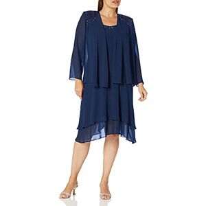 S.L. Fashions Dam tvådelad klänning med utsmyckad jacka (liten och vanlig), Marinblått Xsp, 8 Petite S.L. Fashions Dam tvådelad klänning med utsmyckad jacka (liten och vanlig), Marinblått Xsp, 8 Petite