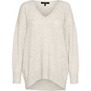 VERO MODA Stickad damtröja VMVIGGA LS V-hals blus GA Boo, Björk/detalj: w melange, S VERO MODA Stickad damtröja VMVIGGA LS V-hals blus GA Boo, Björk/detalj: w melange, S