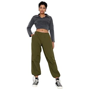 Trendyol Dam normal midja breda ben joggingjeans, khaki, 34, Khaki, 60 SE Trendyol Dam normal midja breda ben joggingjeans, khaki, 34, Khaki, 60 SE
