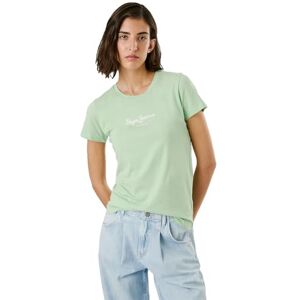 Pepe Jeans dam New Virginia t-shirt smal passform kortärmad vit, Grön (färsk grön), XXS Pepe Jeans dam New Virginia t-shirt smal passform kortärmad vit, Grön (färsk grön), XXS