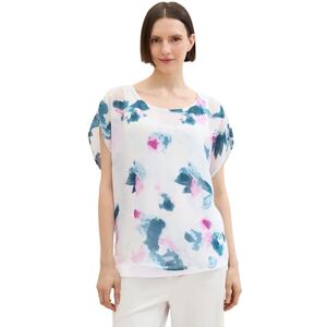 TOM TAILOR T-shirt för kvinnor, 36401 – blå akvarell design, XXL TOM TAILOR T-shirt för kvinnor, 36401 – blå akvarell design, XXL