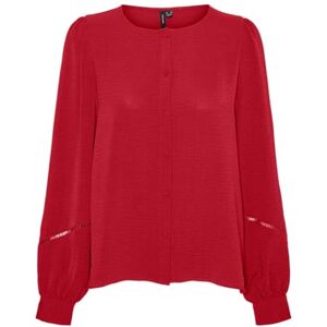 VERO MODA VMALVA L/S Tape Shirt WVN GA, Salsa, XS VERO MODA VMALVA L/S Tape Shirt WVN GA, Salsa, XS