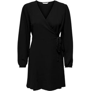 ONLY Kvinnors Onlnova Life L/S TIA WRAP klänning SOL. PTM klänning, svart, S, svart, S ONLY Kvinnors Onlnova Life L/S TIA WRAP klänning SOL. PTM klänning, svart, S, svart, S