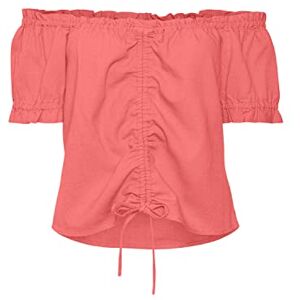 VERO MODA Damer Vmmymilo Ss offshoulder short WVN Ga Top, georgi persika, S VERO MODA Damer Vmmymilo Ss offshoulder short WVN Ga Top, georgi persika, S