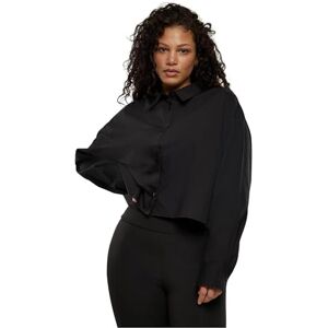 Urban Classics Damblus cropped överdimensionerad blus, svart, M Urban Classics Damblus cropped överdimensionerad blus, svart, M