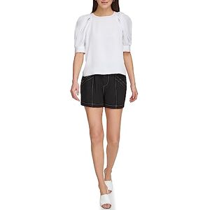 DKNY kvinnors 3/4 ärm satinblus, vit, S, Vit, S DKNY kvinnors 3/4 ärm satinblus, vit, S, Vit, S