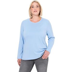 Ulla Popken damer stora storlekar, plus size skjorta, smal, rund hals, långärmad, Ljusblå, 46-48 Ulla Popken damer stora storlekar, plus size skjorta, smal, rund hals, långärmad, Ljusblå, 46-48