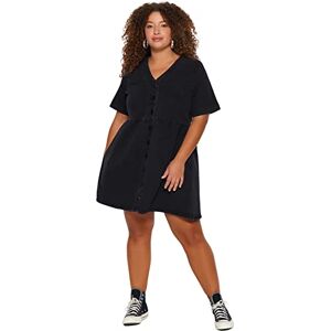 Trendyol klänning i plus size-storlek – svart – skater, antracit, 48, Antracit, 46 SE/Plus Trendyol klänning i plus size-storlek – svart – skater, antracit, 48, Antracit, 46 SE/Plus