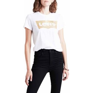 Levi's dam Tröja Perfect Tee Shirt, Logo Gold Powder Print White, XS Levi's dam Tröja Perfect Tee Shirt, Logo Gold Powder Print White, XS