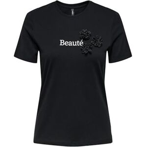 ONLY Onlblossom Life S/S Top Box JRS, svart, XS ONLY Onlblossom Life S/S Top Box JRS, svart, XS