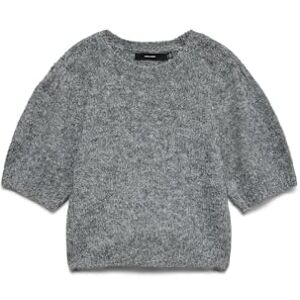 VERO MODA dam Vmnovah Ss O-hals puff tröja Ga Noos, Medium grå melerad, XL VERO MODA dam Vmnovah Ss O-hals puff tröja Ga Noos, Medium grå melerad, XL