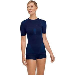 FALKE dam Baslager Ovandel Warm Round Neck W S/s Ts funktionellt garn snabbtorkande 1 del, Blå Space Blue 6116, XL FALKE dam Baslager Ovandel Warm Round Neck W S/s Ts funktionellt garn snabbtorkande 1 del, Blå Space Blue 6116, XL