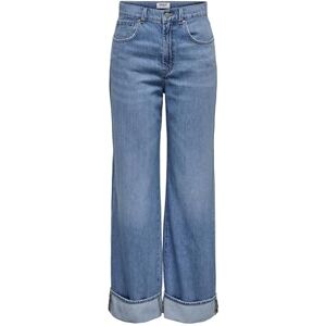 ONLY Onlhope Ex Hw Wide Fold Up DNM PIM, Mellanblå denim, 30W / 32L ONLY Onlhope Ex Hw Wide Fold Up DNM PIM, Mellanblå denim, 30W / 32L