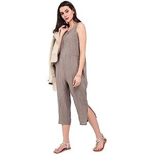 Bonateks , rund jumpsuit med vattendroppskrage, fickor och sidoben öppen bild, storlek: 36, USA storlek: S, mullvadsform – tillverkad i Italien, BRUN, 36 Bonateks , rund jumpsuit med vattendroppskrage, fickor och sidoben öppen bild, storlek: 36, USA storlek: S, mullvadsform – tillverkad i Italien, BRUN, 36