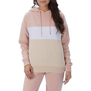 M17 Dam, återvunnen, randig färgblock, huvtröja, pullover, mysig mjuk, ledig sweatshirt, topp, långärmad jacka, jumper, Rosa rouge, L M17 Dam, återvunnen, randig färgblock, huvtröja, pullover, mysig mjuk, ledig sweatshirt, topp, långärmad jacka, jumper, Rosa rouge, L
