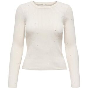 ONLY Onlalice Life Ls Rib Bling O-Neck Cc KNT, ecru, L ONLY Onlalice Life Ls Rib Bling O-Neck Cc KNT, ecru, L