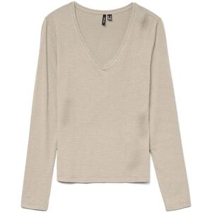 VERO MODA Vmlava Glitter Ls V-hals topp randig Ga, Havregryn, S VERO MODA Vmlava Glitter Ls V-hals topp randig Ga, Havregryn, S