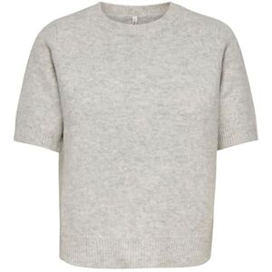 ONLY Onlabby Life Ss Bling Top O-Neck KNT, Ljusgrå melange, XL ONLY Onlabby Life Ss Bling Top O-Neck KNT, Ljusgrå melange, XL