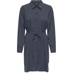 ONLY Onlnova Life Vis L/S Shirt Dress, Amber blå, XS ONLY Onlnova Life Vis L/S Shirt Dress, Amber blå, XS