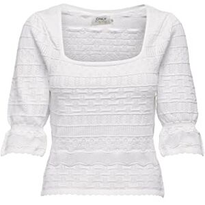 ONLY ONLSANDY 2/4 Structure Square Neck KNT tröja, Cloud Dancer, S, Molndansare, S ONLY ONLSANDY 2/4 Structure Square Neck KNT tröja, Cloud Dancer, S, Molndansare, S