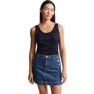 GANT Smal ribbad tank topp, Kvällsblå, XS GANT Smal ribbad tank topp, Kvällsblå, XS
