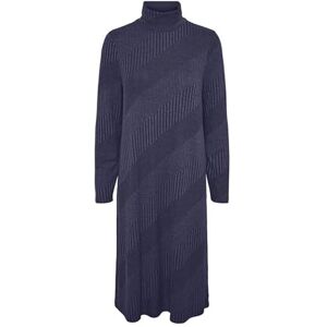 PIECES Dam Pcsara Ls Roll Neck midi klänning, Nattsky/detalj: melerad, XL PIECES Dam Pcsara Ls Roll Neck midi klänning, Nattsky/detalj: melerad, XL