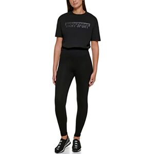 DKNY Sport Women's Dropout Mirror Logo Cropped Tee T-shirt, svart, stor, svart, L DKNY Sport Women's Dropout Mirror Logo Cropped Tee T-shirt, svart, stor, svart, L