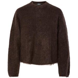PIECES Pcmanika Ls O-Neck Knit Bc, Het fudge, S PIECES Pcmanika Ls O-Neck Knit Bc, Het fudge, S