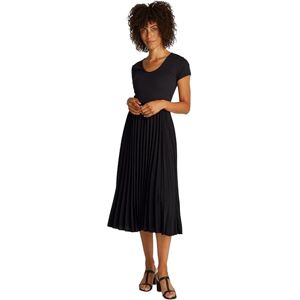 Tommy Hilfiger dam KONTRAST mjuk V-NK PLEAT KLÄNNING WW0WW44618, svart, XL, svart (svart), XL Tommy Hilfiger dam KONTRAST mjuk V-NK PLEAT KLÄNNING WW0WW44618, svart, XL, svart (svart), XL