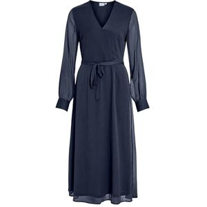 Vila Vifalia V-hals L/S midiklänning – Noos/Dc, marinblå blazer, 34 Vila Vifalia V-hals L/S midiklänning – Noos/Dc, marinblå blazer, 34