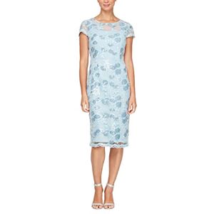Alex Evenings Alex Short Shift Knee Length Scoop Neck Dress (Small & Regular) Klänning för speciella tillfällen dam, Himmelsblå, 42 Alex Evenings Alex Short Shift Knee Length Scoop Neck Dress (Small & Regular) Klänning för speciella tillfällen dam, Himmelsblå, 42
