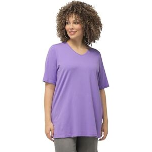 Ulla Popken Dam, A-linje, V-hals, halvärm T-shirt, Blå syren, 54-56 Ulla Popken Dam, A-linje, V-hals, halvärm T-shirt, Blå syren, 54-56