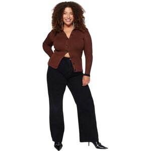 Trendyol kvinnor kvinnor hög midja breda ben plus size jeans, Antracit, 70 Trendyol kvinnor kvinnor hög midja breda ben plus size jeans, Antracit, 70