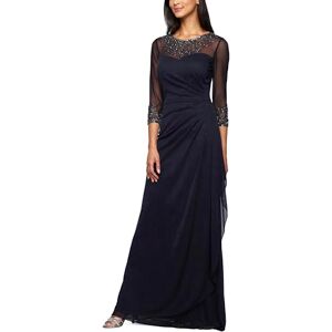 Alex Evenings dam lång linje illusion sweetheart neck dress (petite and regular) klänning för speciella tillfällen, Mörk marinblå, 38 SE Alex Evenings dam lång linje illusion sweetheart neck dress (petite and regular) klänning för speciella tillfällen, Mörk marinblå, 38 SE