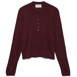 VERO MODA Awsikita Ls O-hals polo stickad Noos, zinfandel, S VERO MODA Awsikita Ls O-hals polo stickad Noos, zinfandel, S
