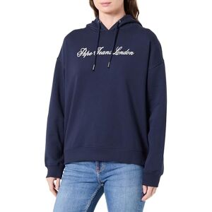Pepe Jeans dam W Basic huvtröja sweatshirt, Blå (marinblå), M Pepe Jeans dam W Basic huvtröja sweatshirt, Blå (marinblå), M